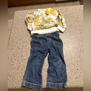 Laura Ashley Baby Shirt and Jumping Beans Jeans. 18 months.